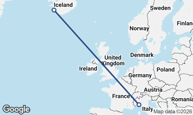 Genoa to Reykjavík