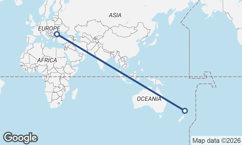 Bucharest to Auckland