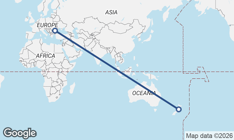 Bucharest to Wellington