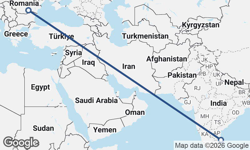 Bucharest to Chennai