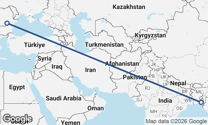Bucharest to Chittagong