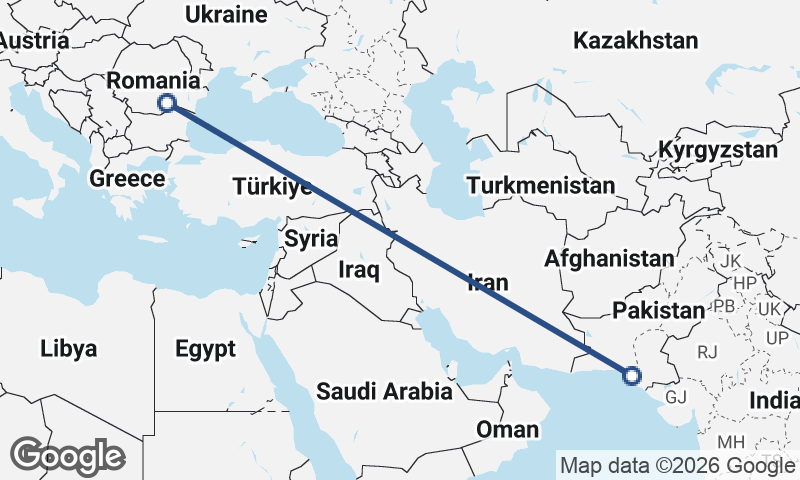 Bucharest to Karachi