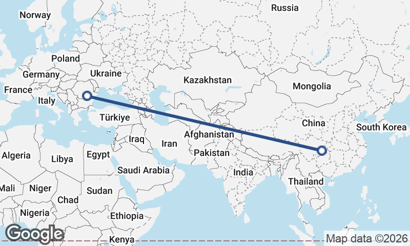 Bucharest to Chongqing