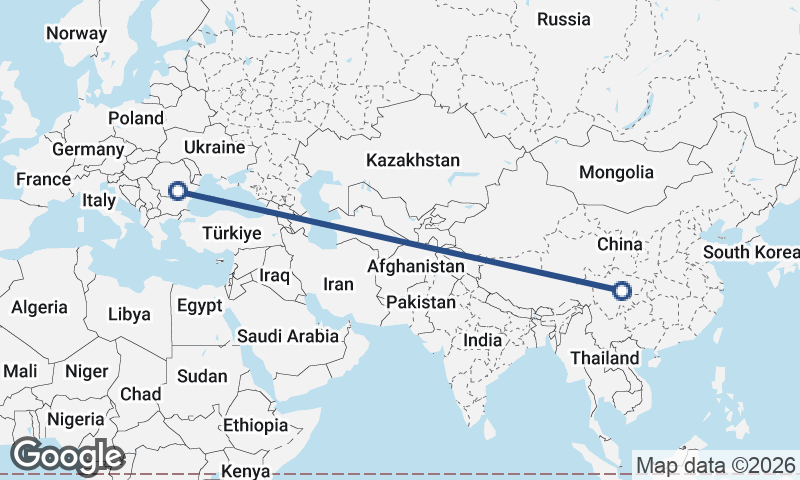 Bucharest to Chengdu