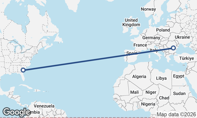 Bucharest to Savannah