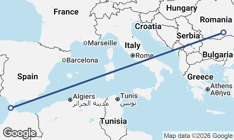 Bucharest to Tangier