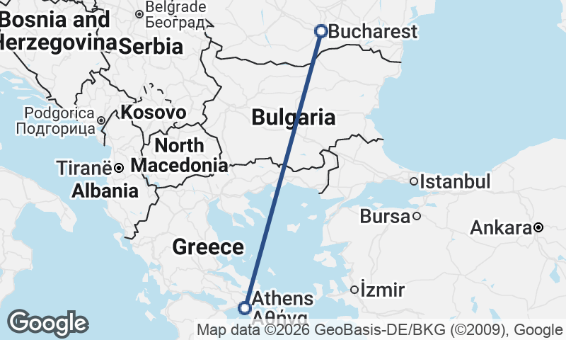 Bucharest to Athens