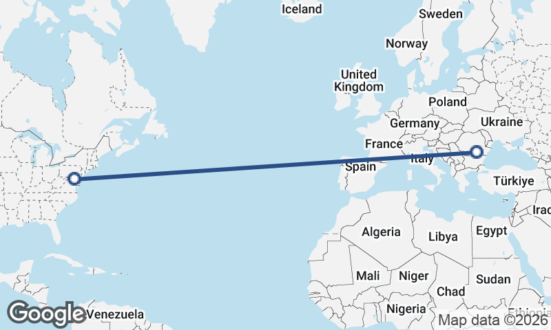 Bucharest to Baltimore