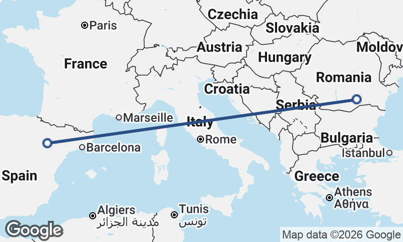 Bucharest to Zaragoza