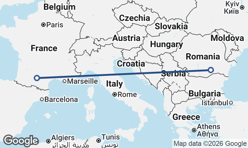 Bucharest to Toulouse