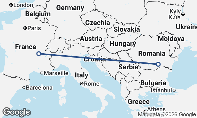 Bucharest to Lyon