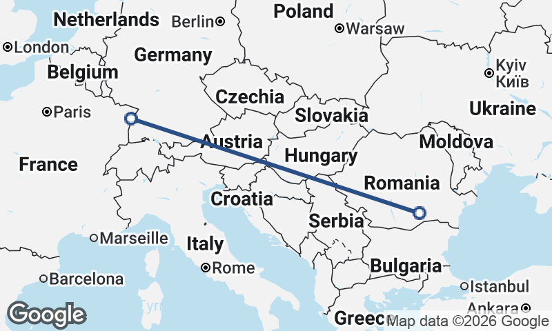 Bucharest to Strasbourg