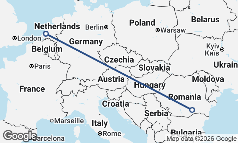 Bucharest to Rotterdam