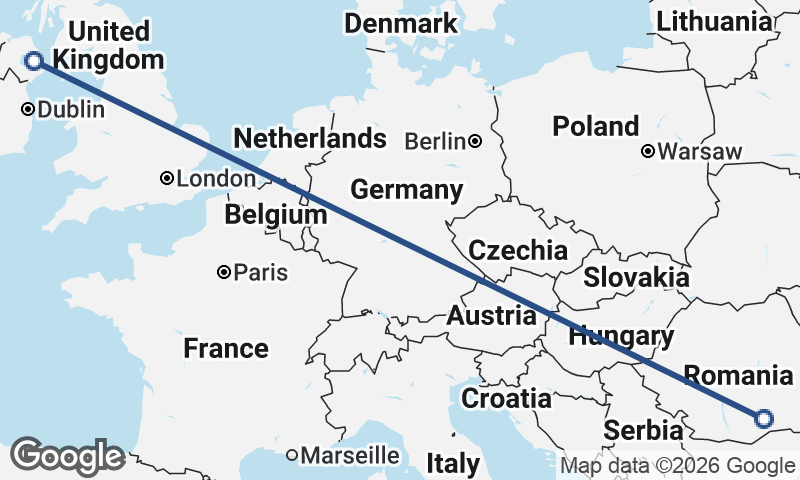 Bucharest to Belfast