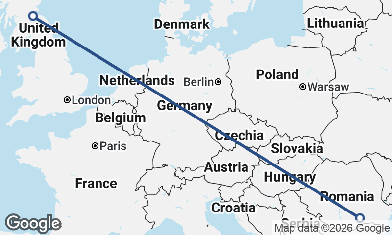 Bucharest to Edinburgh