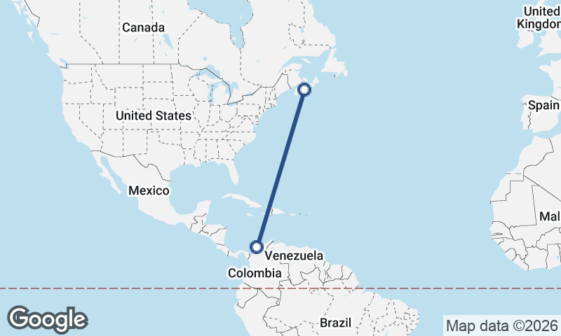 Halifax to Cartagena