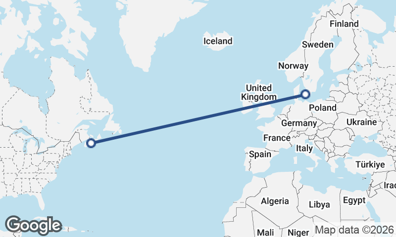 Halifax to Copenhagen