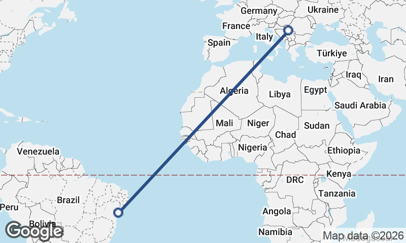 Belgrade to Salvador