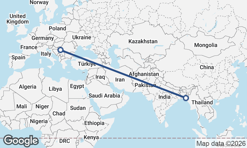 Belgrade to Chittagong