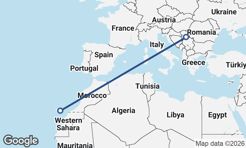 Belgrade to Las Palmas de Gran Canaria