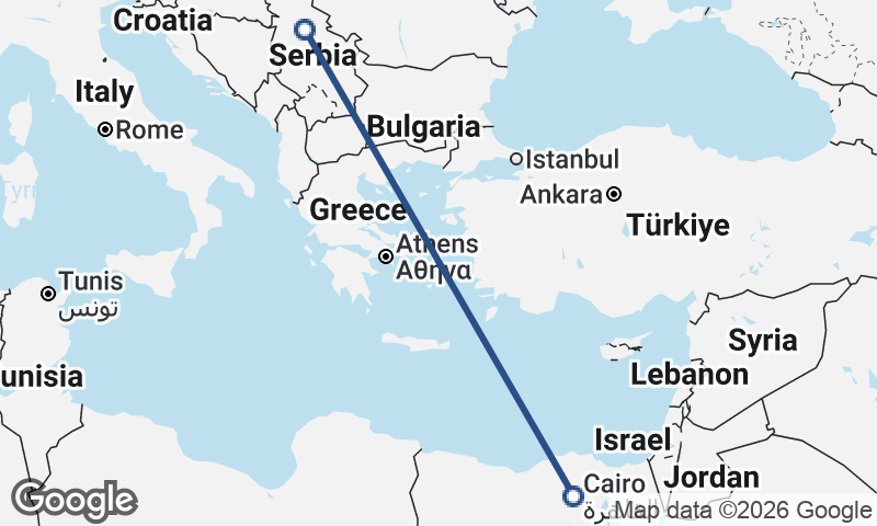 Belgrade to Cairo