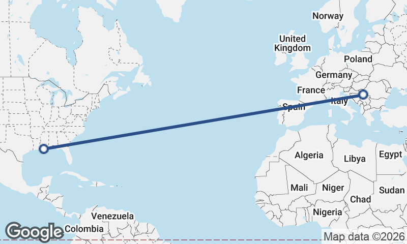 Belgrade to New Orleans