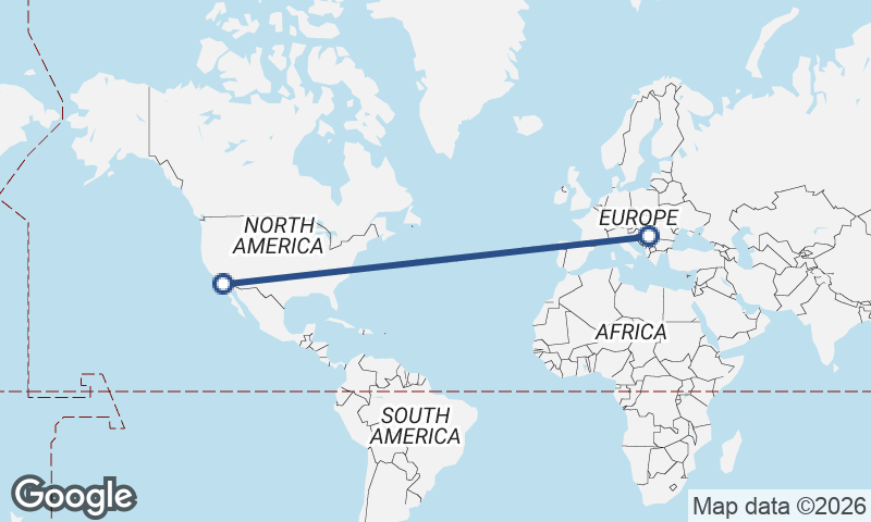 Belgrade to San Diego