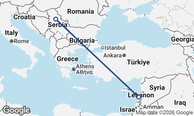 Belgrade to Beirut
