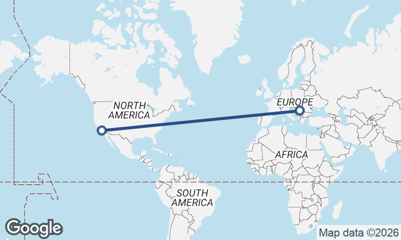 Belgrade to Los Angeles