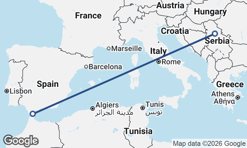 Belgrade to Algeciras