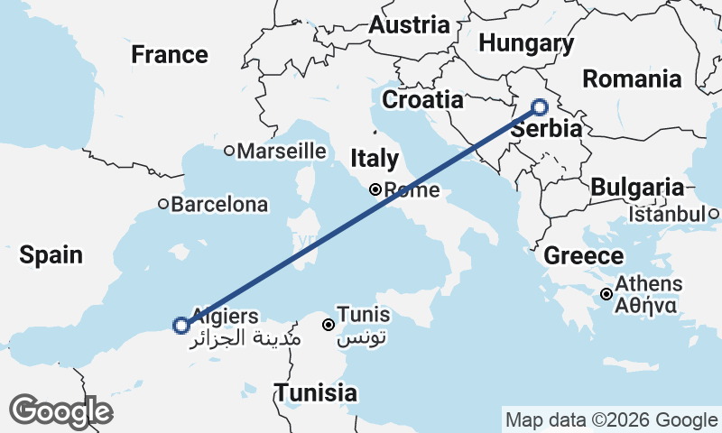 Belgrade to Algiers
