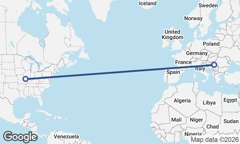 Belgrade to St. Louis