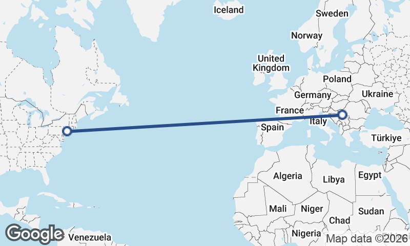 Belgrade to New York