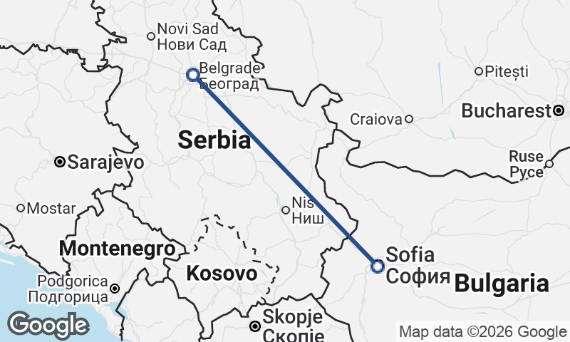 Belgrade to Sofia