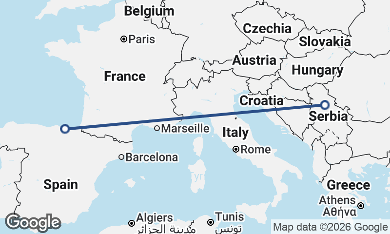Belgrade to Bilbao
