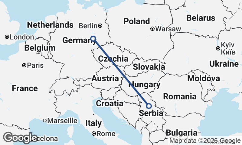 Belgrade to Leipzig