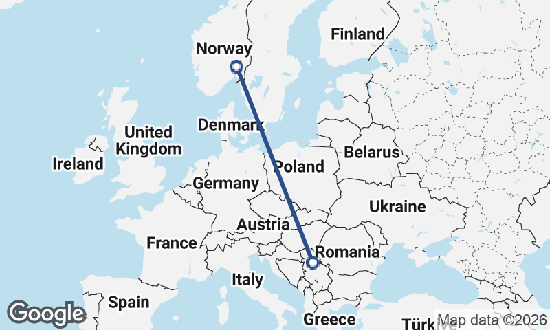 Belgrade to Oslo