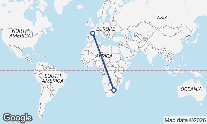 Bordeaux to Johannesburg