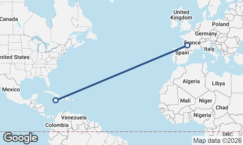 Bordeaux to Kingston
