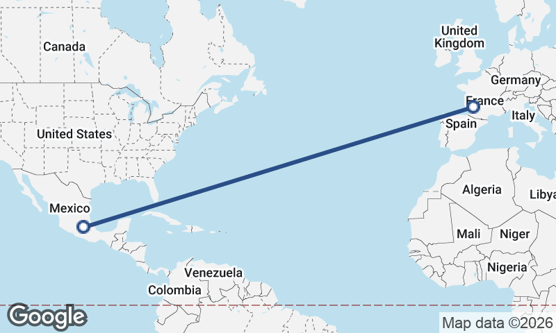 Bordeaux to Mexico City