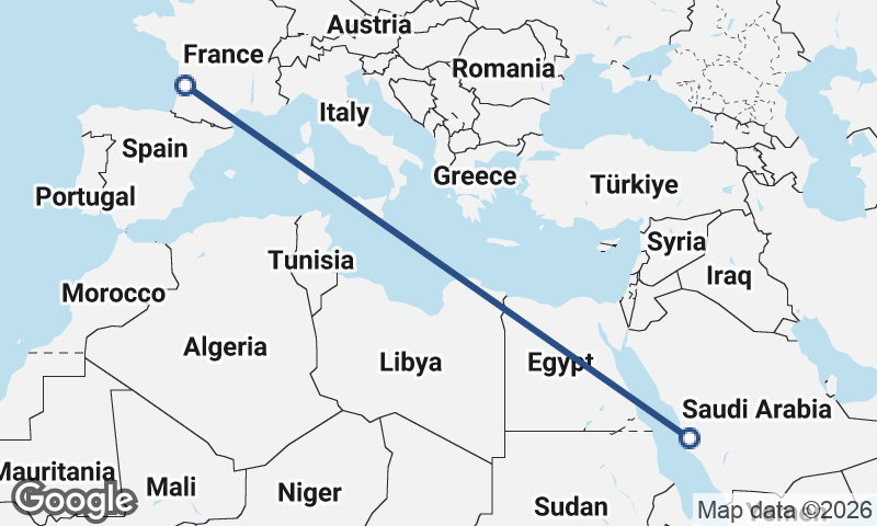 Bordeaux to Mecca