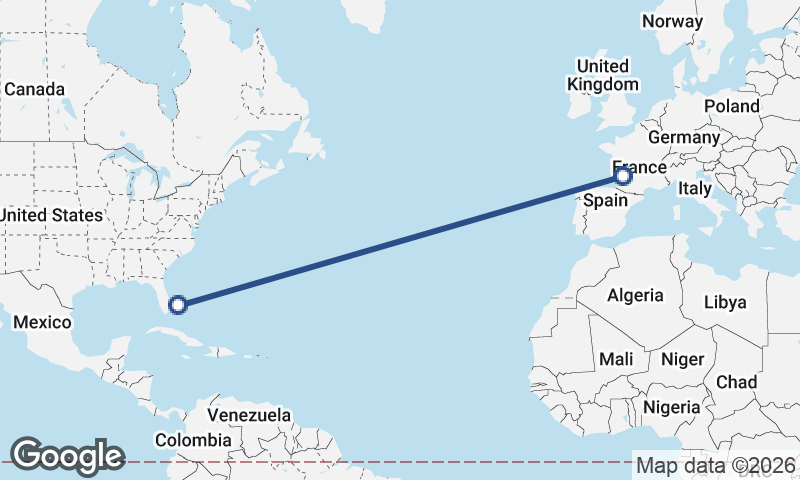 Bordeaux to Freeport City