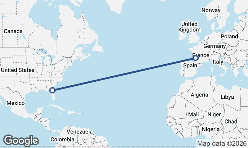 Bordeaux to Jacksonville