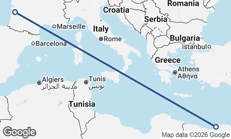 Bordeaux to Alexandria