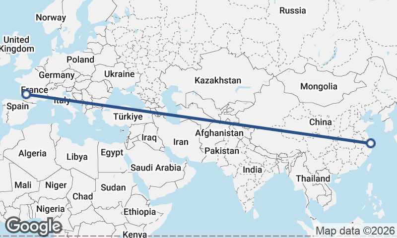 Bordeaux to Shanghai