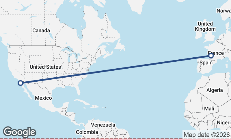 Bordeaux to Ensenada