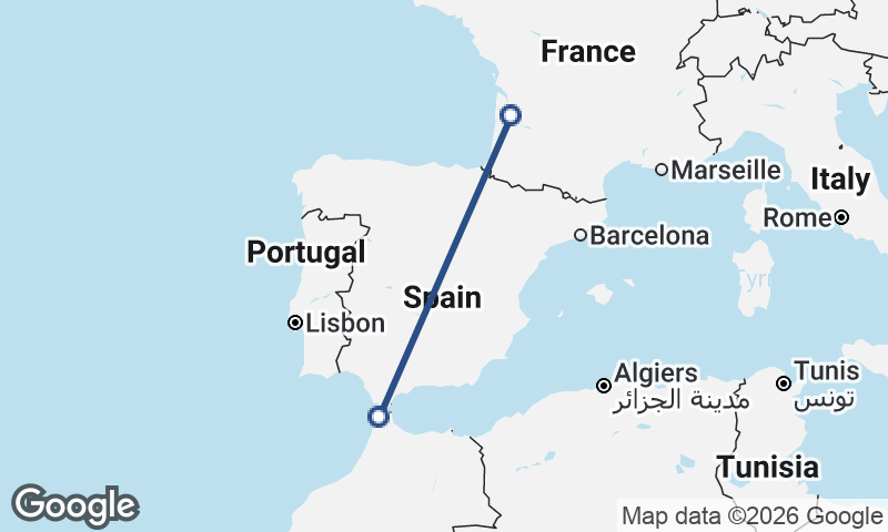 Bordeaux to Tangier
