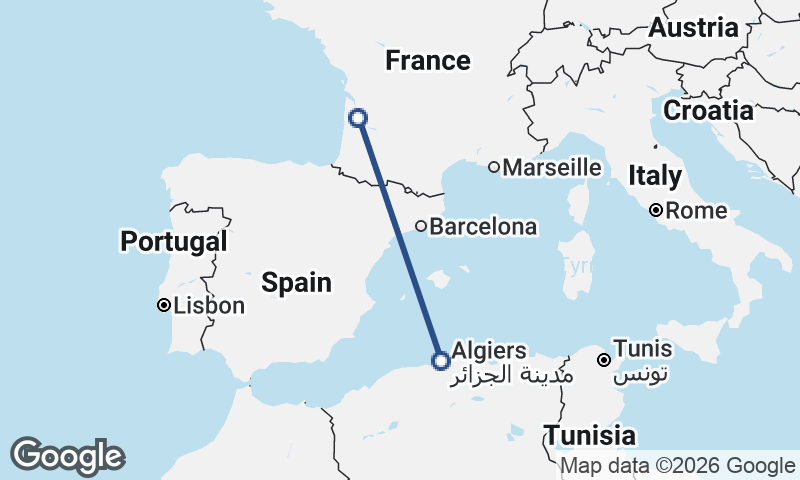 Bordeaux to Algiers