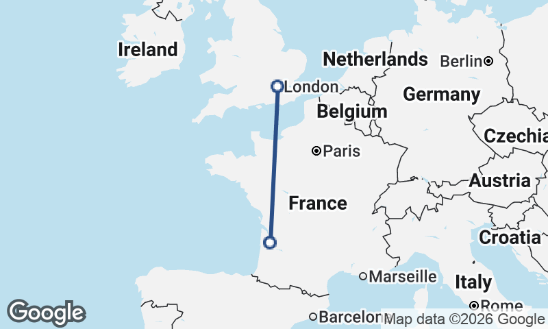 Bordeaux to London