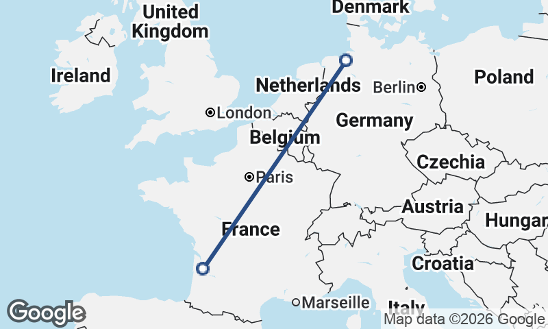 Bordeaux to Bremerhaven